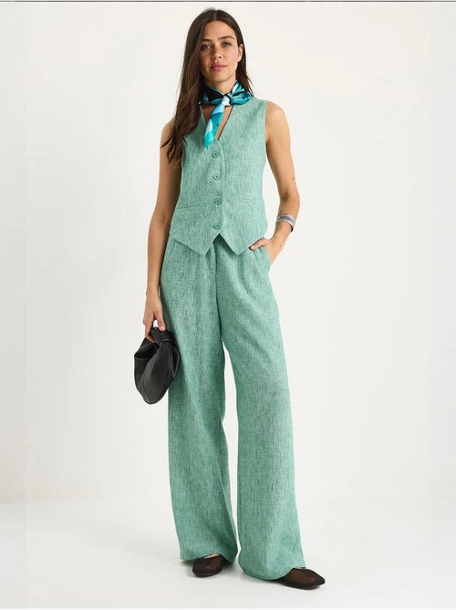 Ensemble trois pièces avec pantalon taille haute, gilet et doublure lucci - Kiabi
