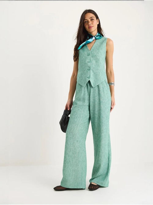Ensemble trois pièces avec pantalon taille haute, gilet et doublure lucci - Kiabi