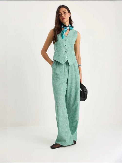 Ensemble trois pièces avec pantalon taille haute, gilet et doublure lucci - Kiabi