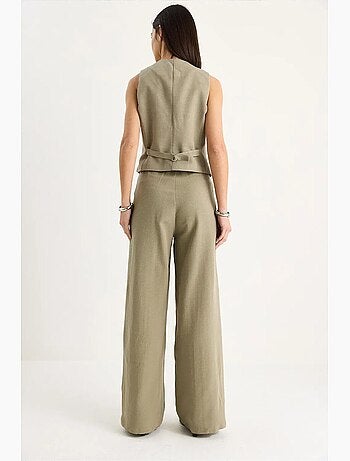 Ensemble trois pièces avec pantalon taille haute, gilet et doublure lucci