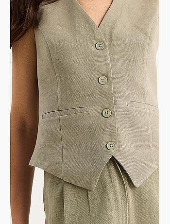Ensemble trois pièces avec pantalon taille haute, gilet et doublure lucci