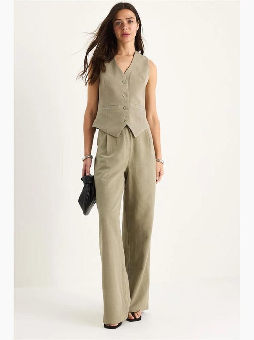 Ensemble trois pièces avec pantalon taille haute, gilet et doublure lucci - Kiabi