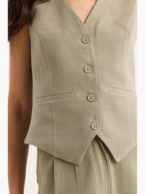 Ensemble trois pièces avec pantalon taille haute, gilet et doublure lucci - Kiabi