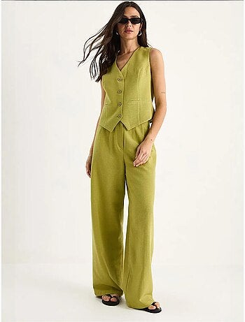 Ensemble trois pièces avec pantalon taille haute, gilet et doublure lucci