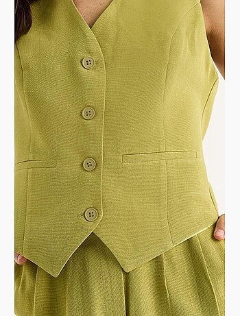 Ensemble trois pièces avec pantalon taille haute, gilet et doublure lucci