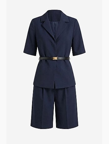 Ensemble veste courte et pantalon large ceinturé my fashion