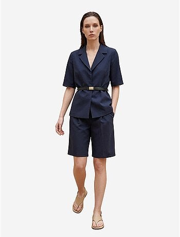Ensemble veste courte et pantalon large ceinturé my fashion