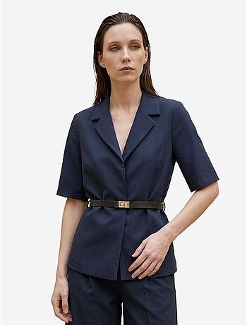Ensemble veste courte et pantalon large ceinturé my fashion