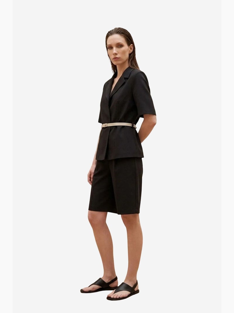 Ensemble veste courte et pantalon large ceinturé my fashion Noir - Kiabi