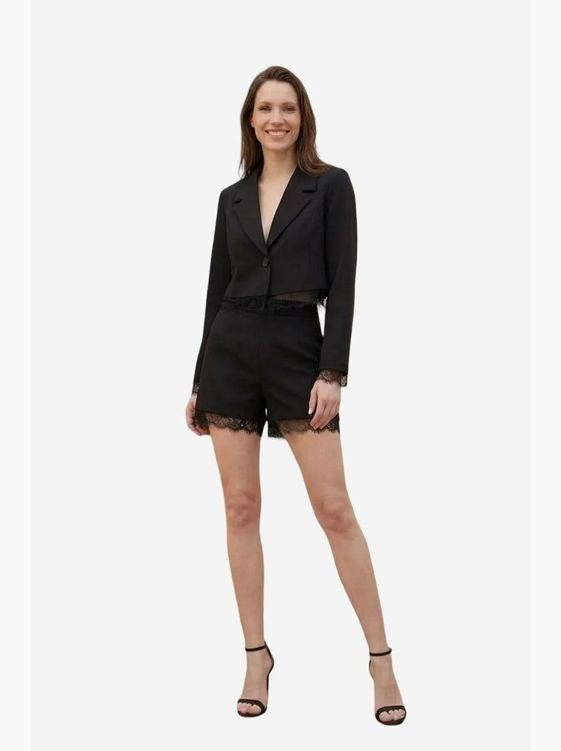 Ensemble veste courte et pantalon large my fashion Noir - Kiabi