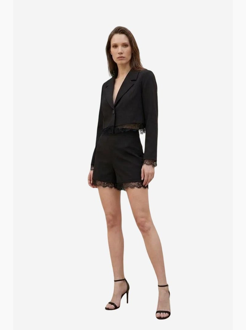 Ensemble veste courte et pantalon large my fashion Noir - Kiabi