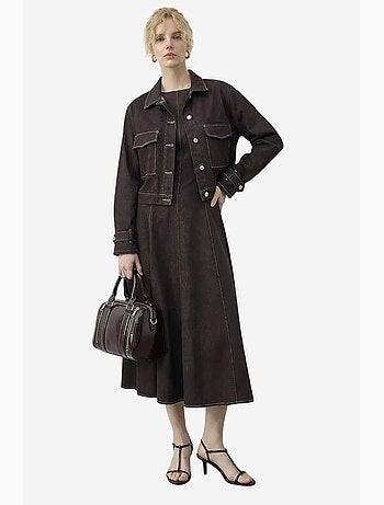 Ensemble veste en denim et pantalon large lucci