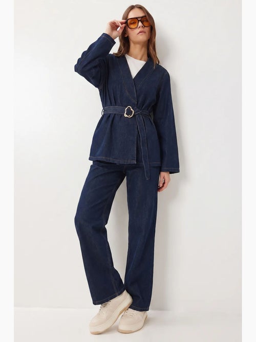 Ensemble veste et pantalon large en gabardine de coton istanbul - Kiabi