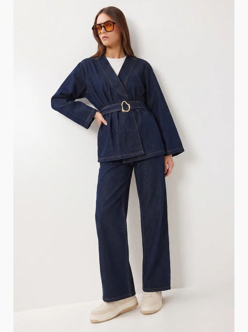 Ensemble veste et pantalon large en gabardine de coton istanbul - Kiabi