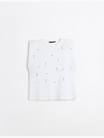 Épaulettes de t-shirt avec des paillettes, mo fashion