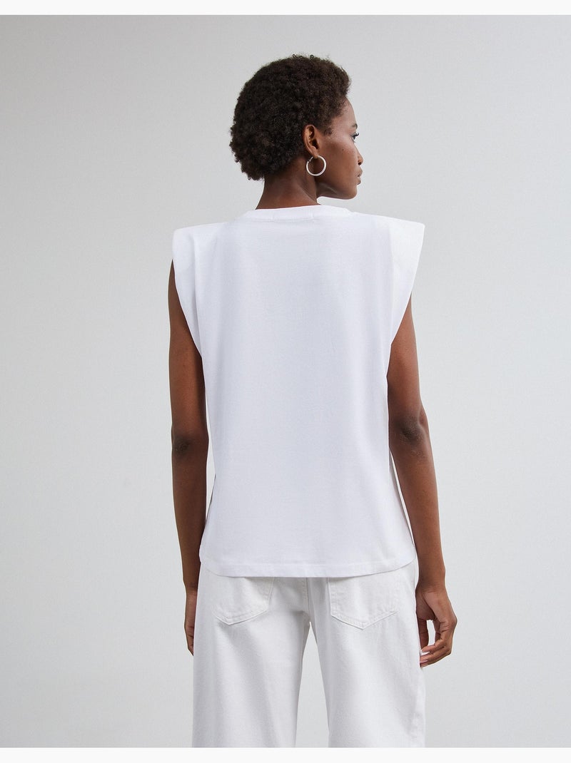 Épaulettes de t-shirt avec des paillettes, mo fashion Blanc - Kiabi