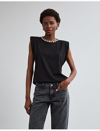 Épaulettes de t-shirt avec des paillettes, mo fashion