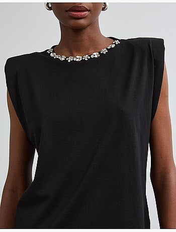 Épaulettes de t-shirt avec des paillettes, mo fashion