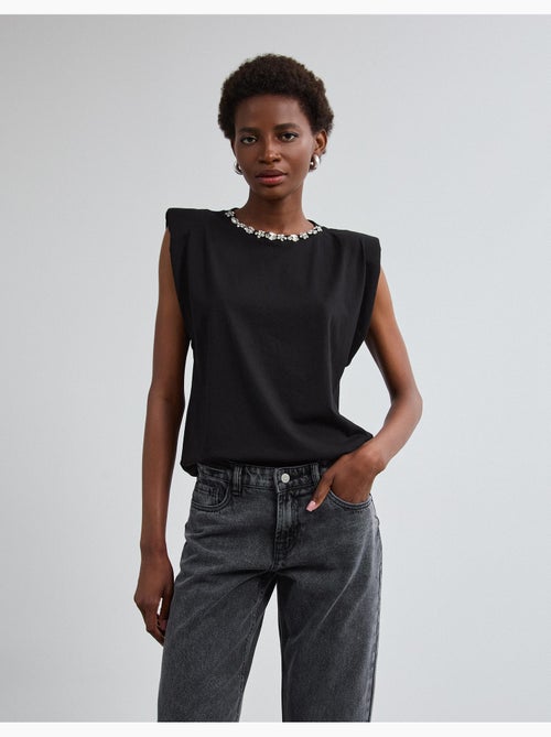 Épaulettes de t-shirt avec des paillettes, mo fashion - Kiabi