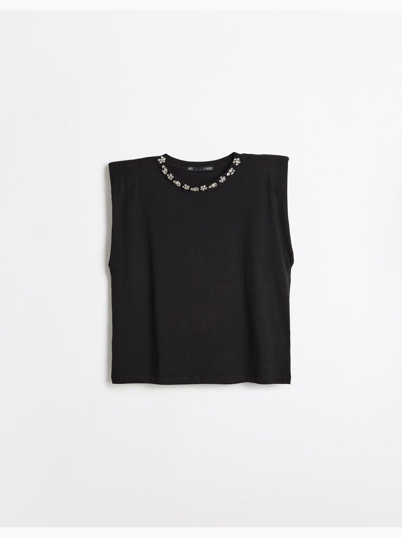 Épaulettes de t-shirt avec des paillettes, mo fashion Noir - Kiabi