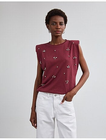 Épaulettes de t-shirt avec des paillettes, mo fashion