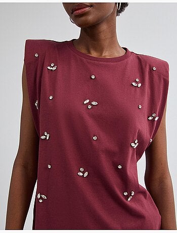 Épaulettes de t-shirt avec des paillettes, mo fashion