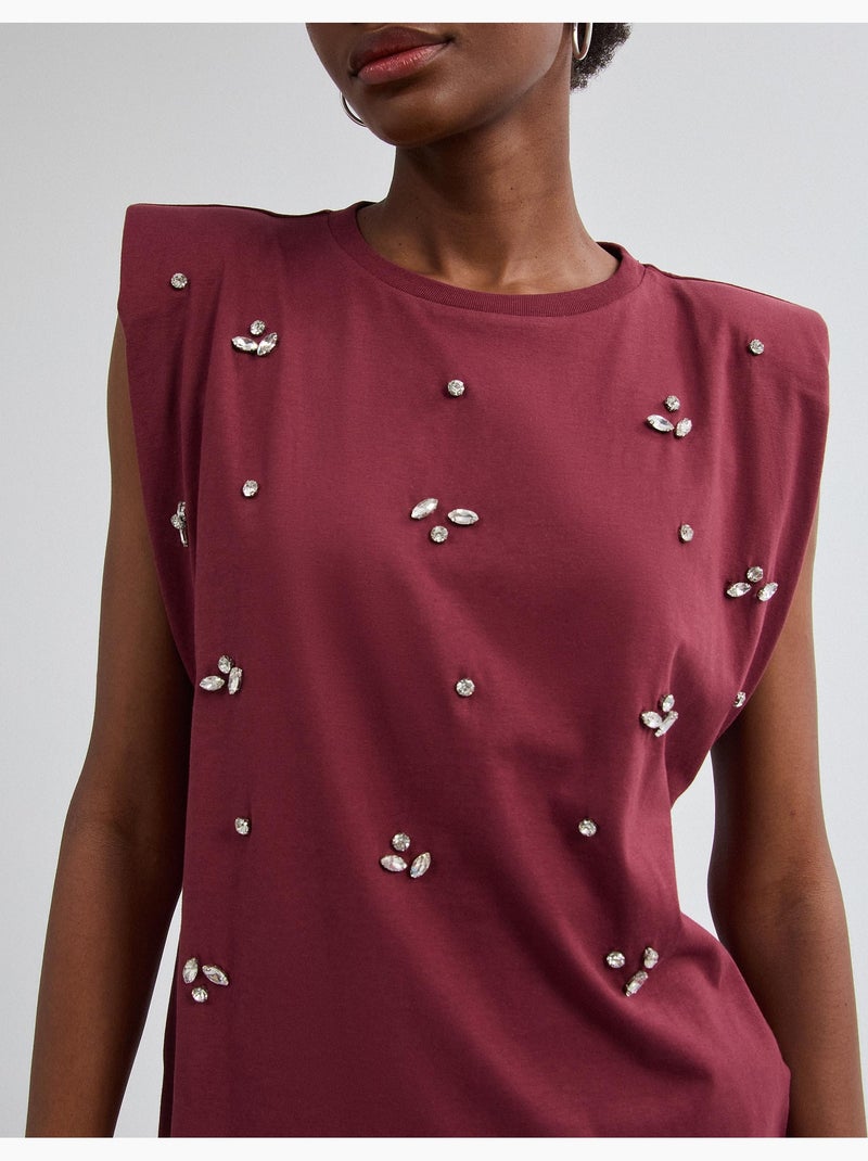Épaulettes de t-shirt avec des paillettes, mo fashion Rouge - Kiabi