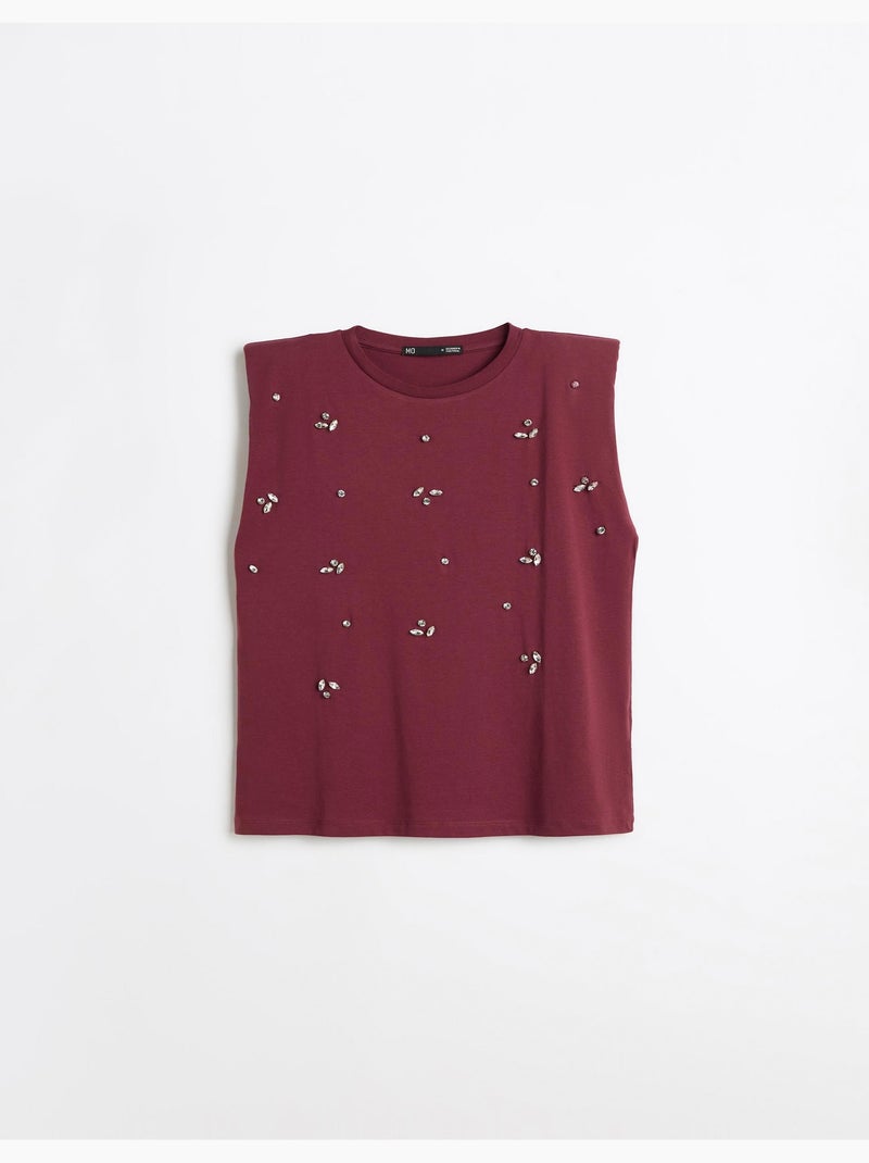 Épaulettes de t-shirt avec des paillettes, mo fashion Rouge - Kiabi