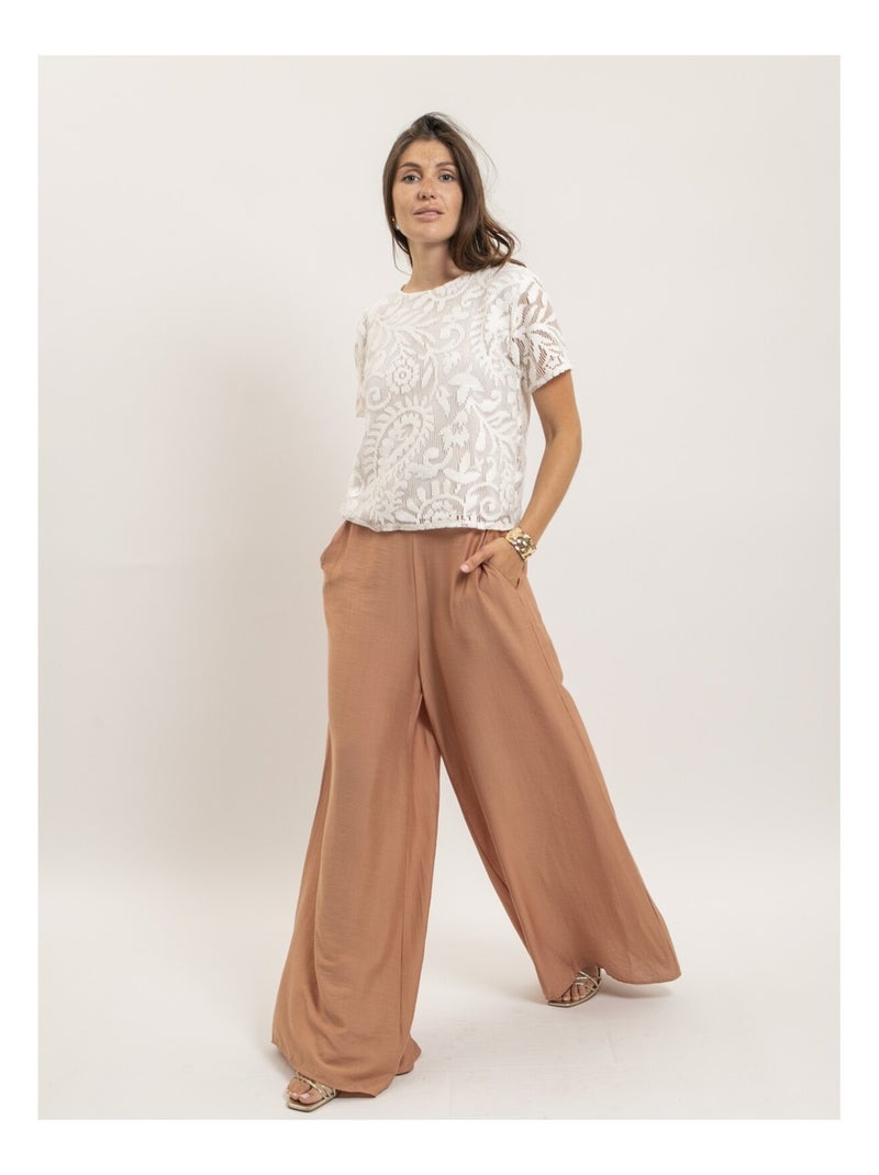 Epene wijde broek Koraaloranje - Kiabi
