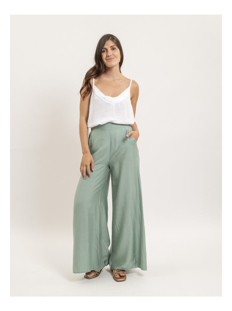 Epene wijde broek Pistachegroen - Kiabi