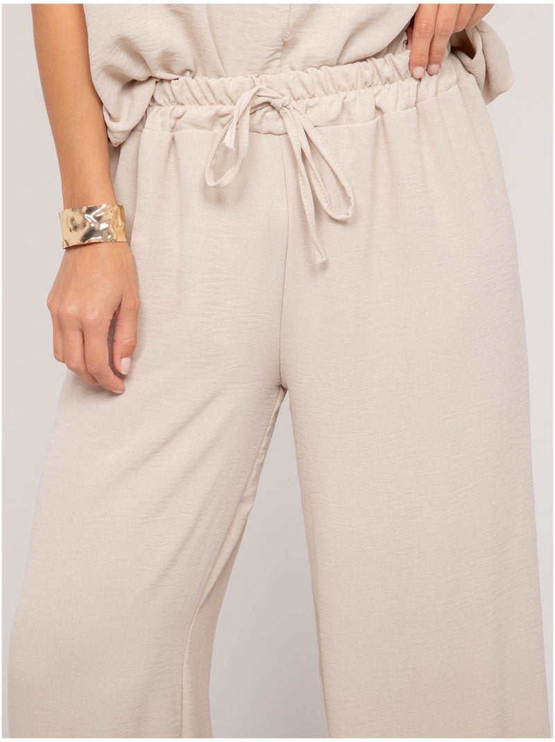 ERELL wijdvallende broek Beige - Kiabi