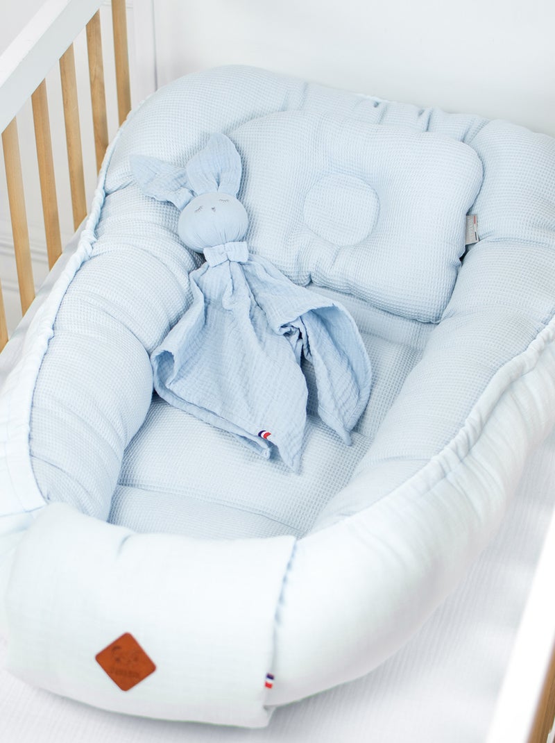 Ergonomisch katoenen nekkussen met honingraat Blauw - Kiabi