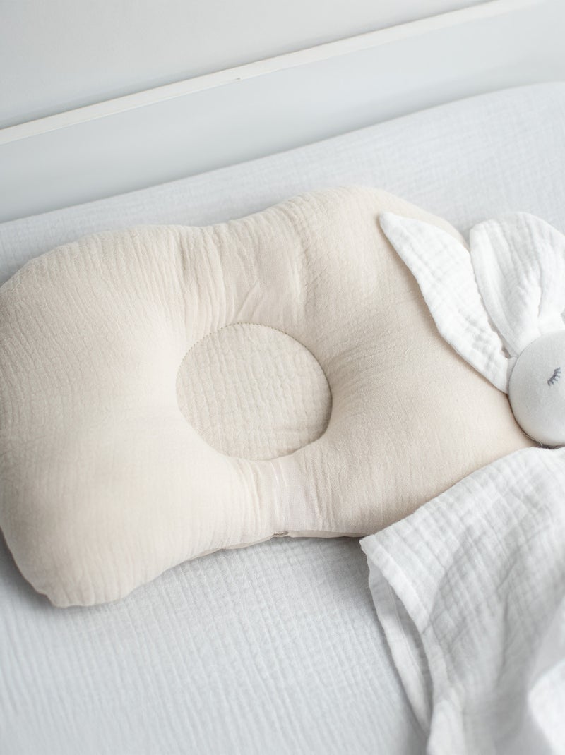 Ergonomisch nekkussen van katoenen gaas, jeanne Beige - Kiabi