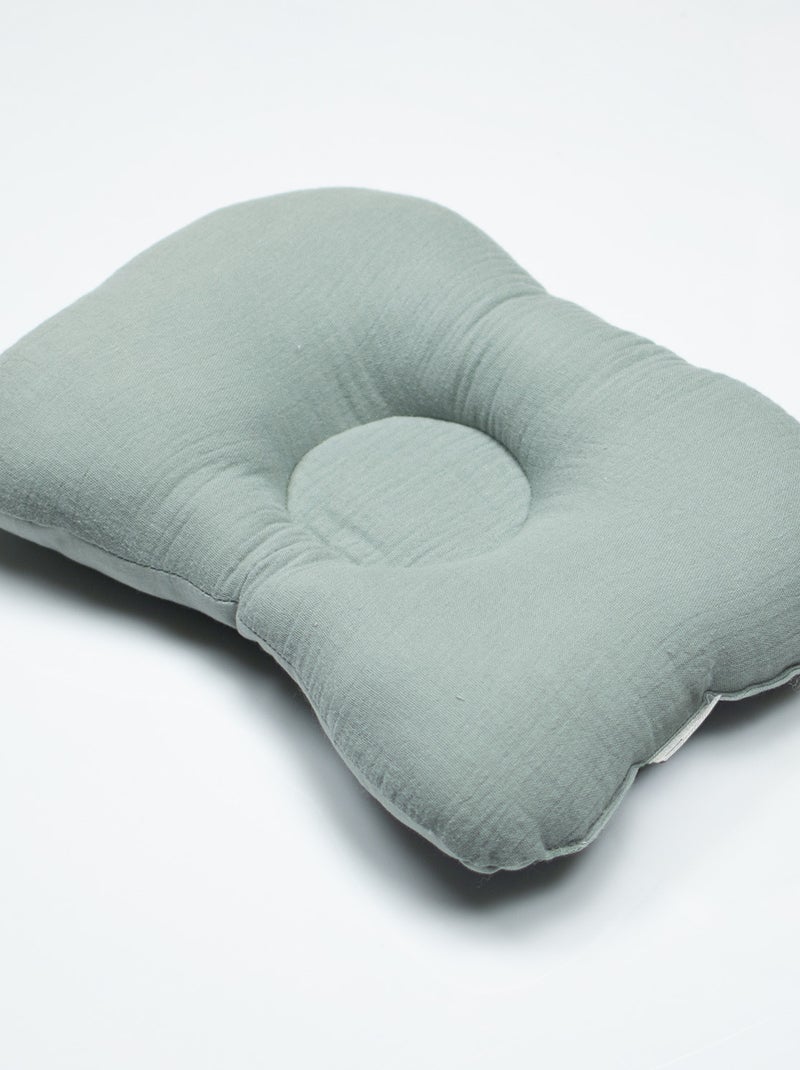 Ergonomisch nekkussen van katoenen gaas, jeanne Watergroen - Kiabi