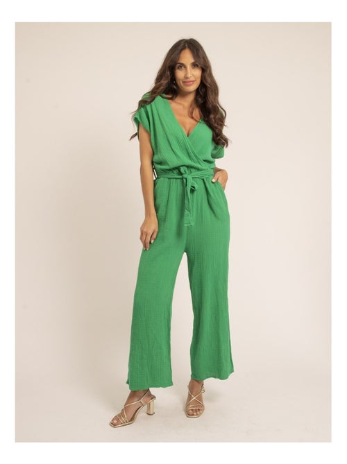 Erolie jumpsuit van katoenen gaas - Kiabi Erolie jumpsuit van katoenen gaas - Kiabi