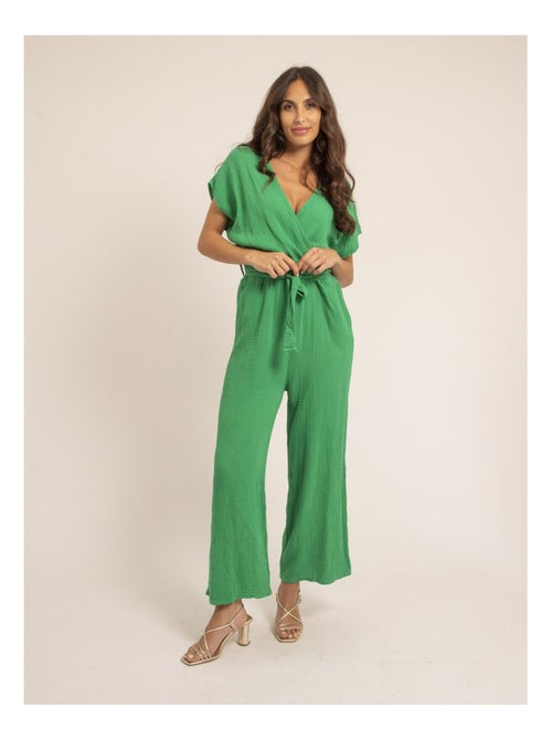Erolie jumpsuit van katoenen gaas - Kiabi Erolie jumpsuit van katoenen gaas - Kiabi