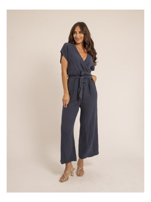 Erolie jumpsuit van katoenen gaas - Kiabi