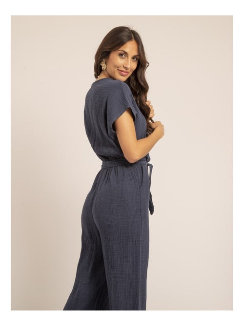 Erolie jumpsuit van katoenen gaas - Kiabi