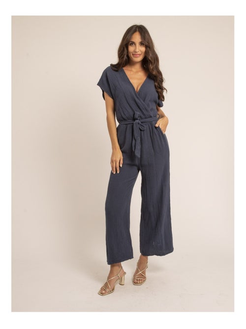 Erolie jumpsuit van katoenen gaas - Kiabi