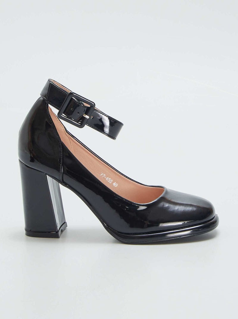 Escarpins babies avec brides Noir - Kiabi