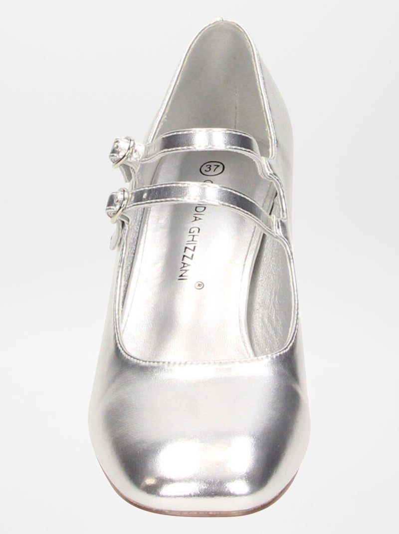 Escarpins double bride Argent - Kiabi