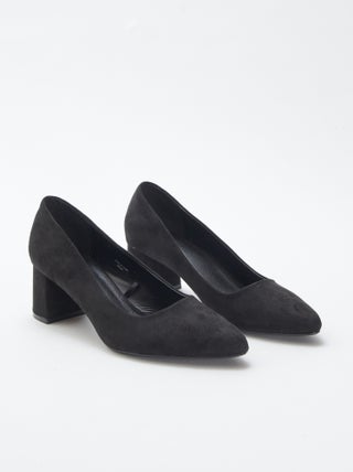 Escarpins en suédine avec talons carrés