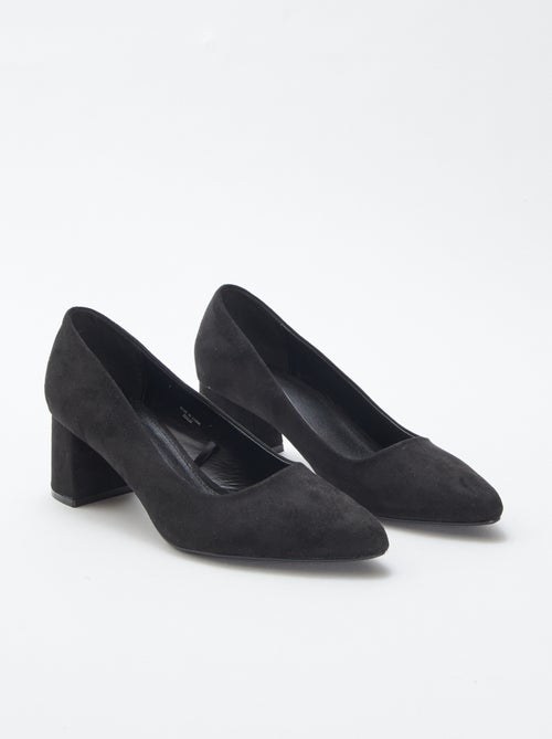 Escarpins en suédine avec talons carrés - Kiabi