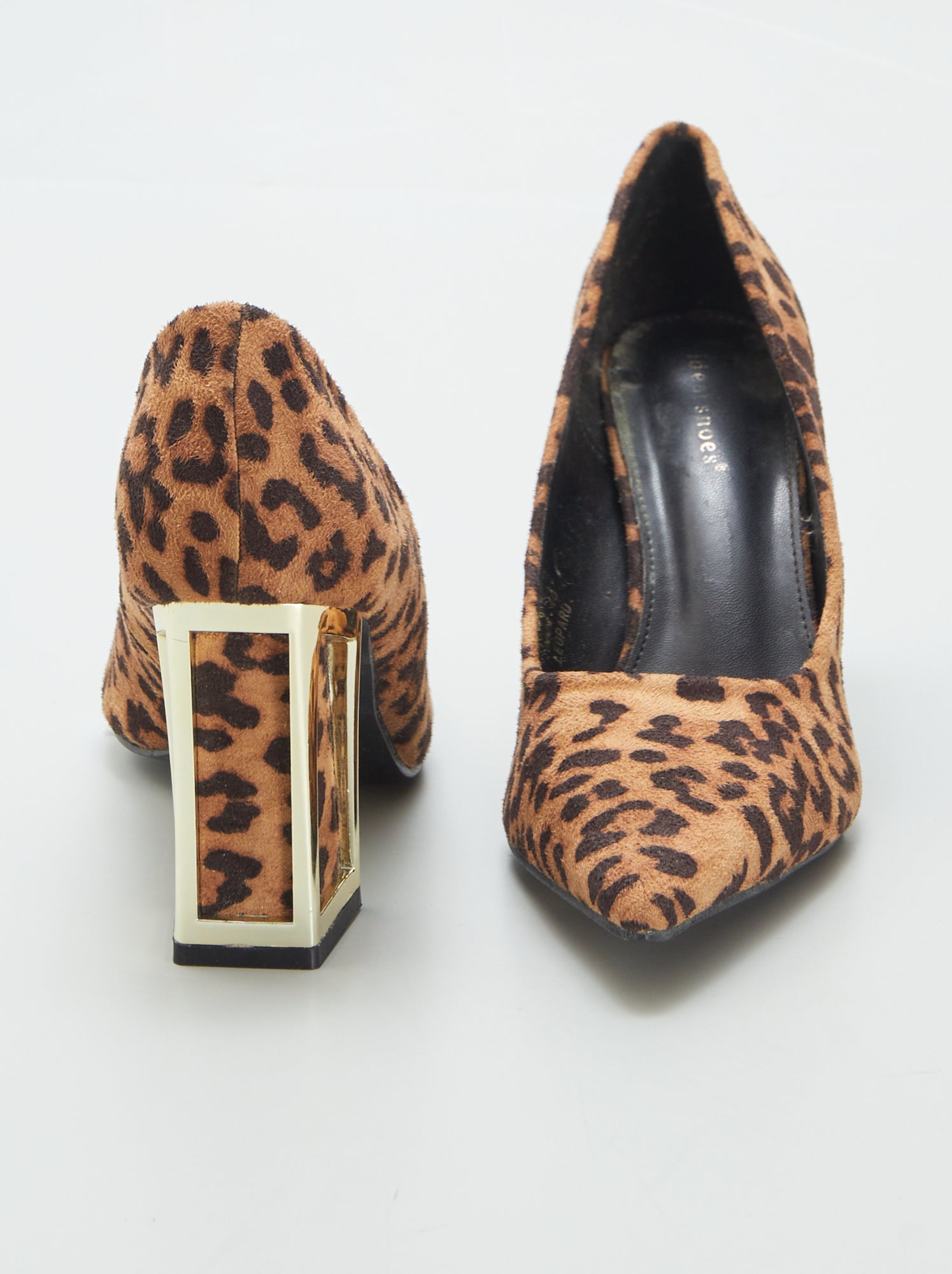 Escarpins leopard a talons carres NOIR Kiabi 32.00