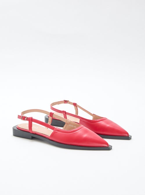 Escarpins ouverts à talon plat - Kiabi