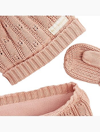Esmée gebreide muts, wanten en nekwarmer set voor kinderen