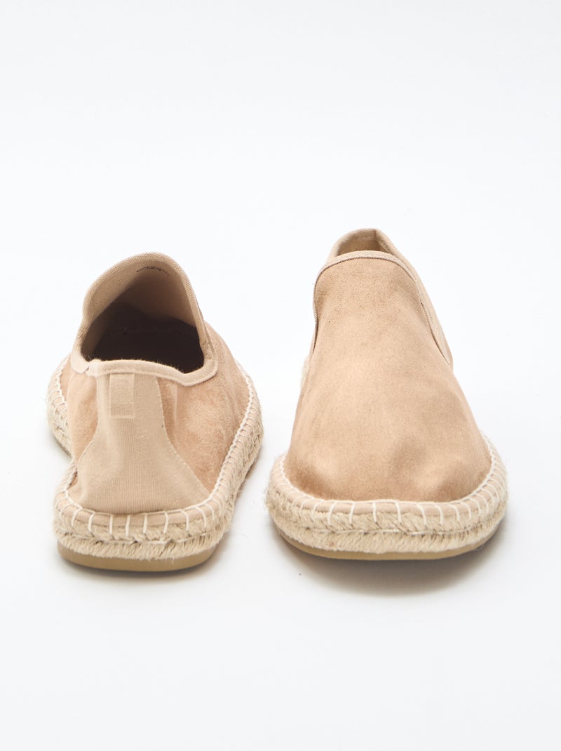 Espadrille en suédine à semelle plate Marron - Kiabi
