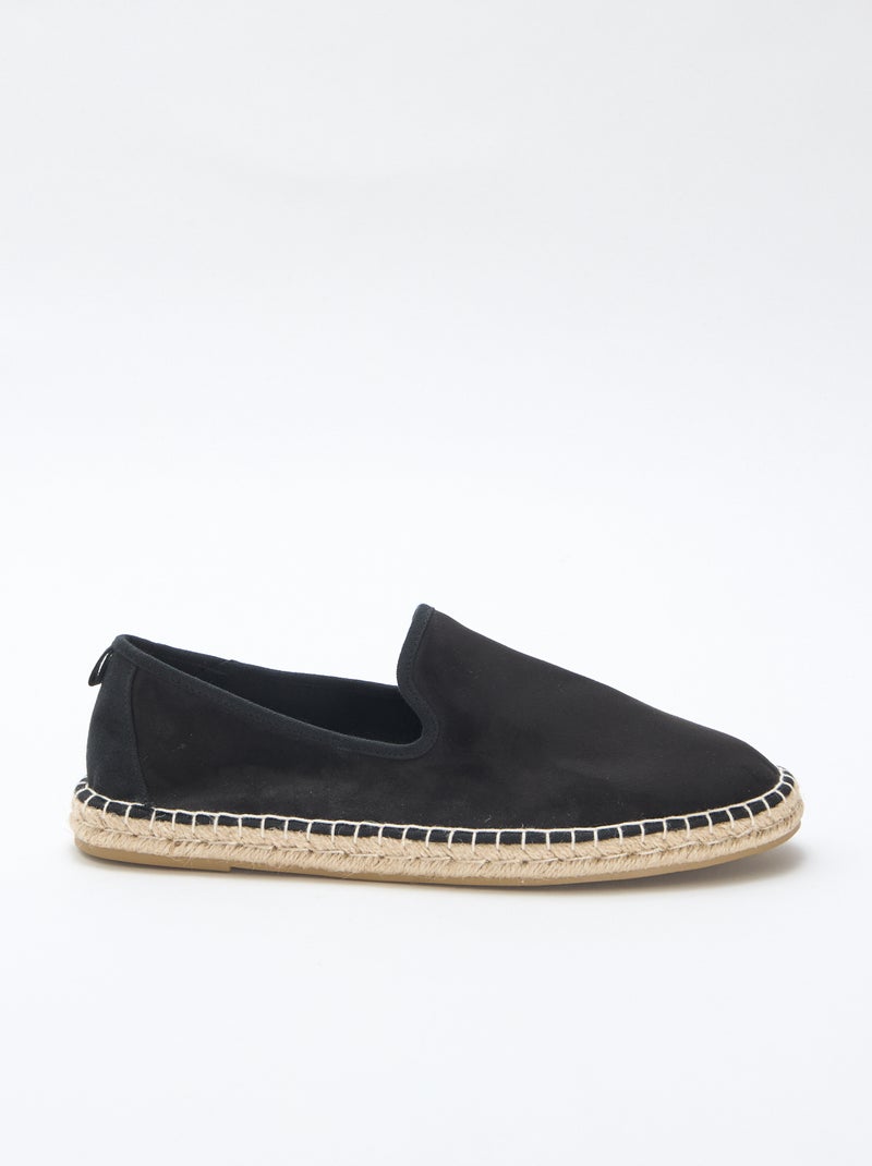 Espadrille en suédine à semelle plate Noir - Kiabi