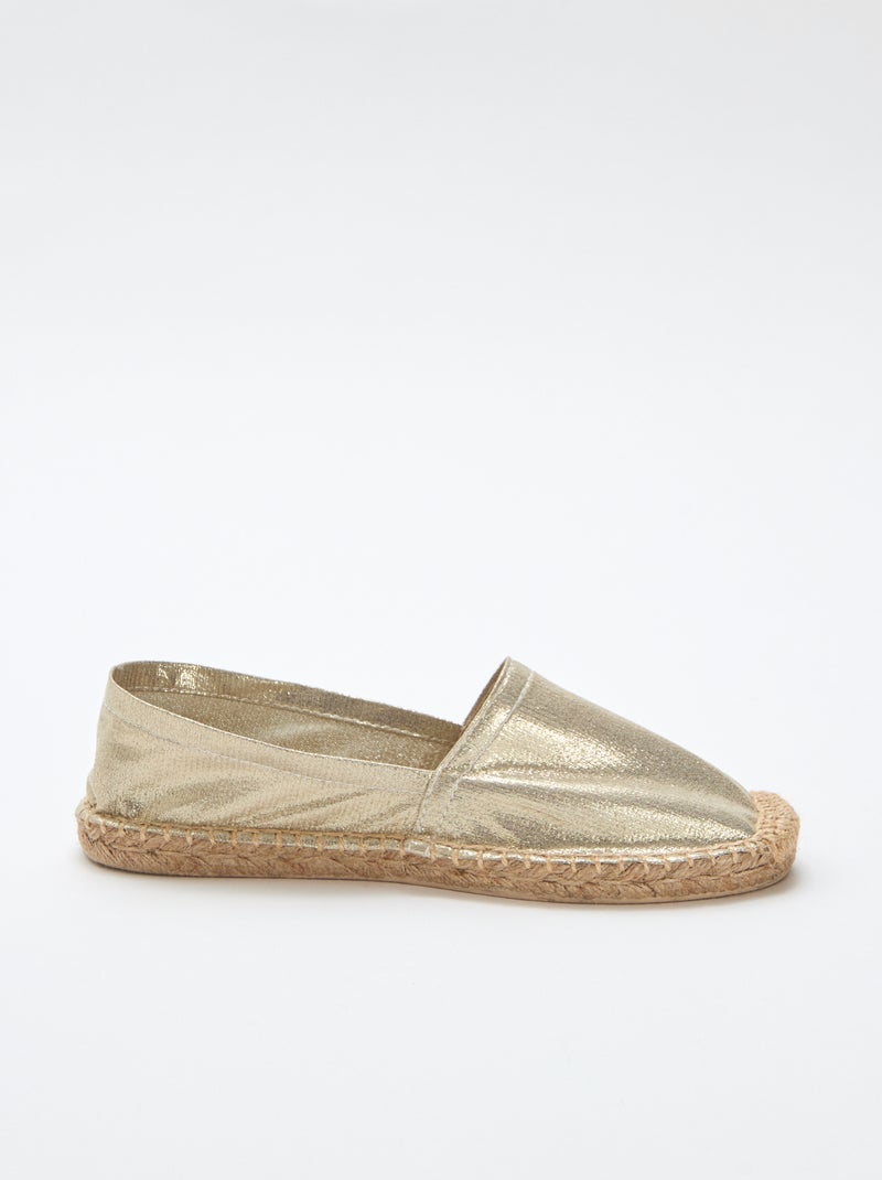 Espadrille plat dorée Jaune - Kiabi