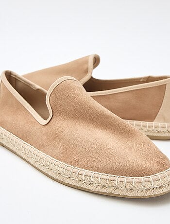 Espadrille van suèdine met platte zool